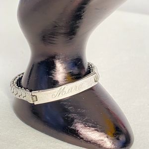 Calling All Marys ID Bracelet Expandable Links Nickle Silver Rhodium Plated